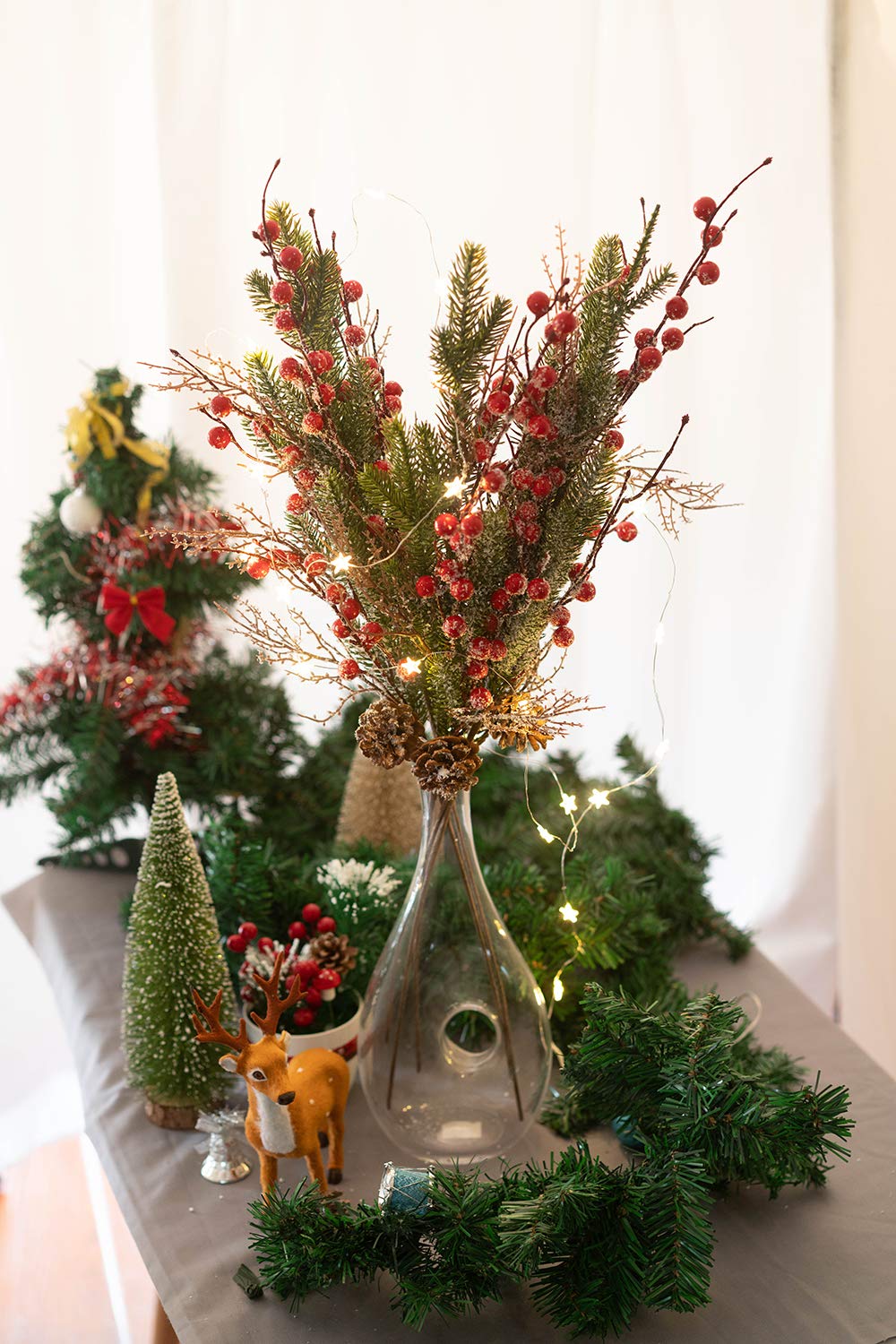 12 8 12 Pcs Christmas Berry Picks Stems Holly Christmas Berries Pine Cones Winter Christmas Berries Decor Holiday Floral Sprays For Diy Christmas Garlands Wreaths Flower Arrangements Home Decor Craft Supplies Kolenik Floral