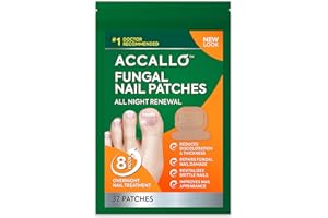 NATURAL VINE Toenail Fungus Treatment Extra Strength: Nail Fungus Treatment Patches for Toenail and Fingernails - 8-Hour Nighttime Renewal with 1% Tolnaftate - 32 Patches