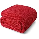 Whale Flotilla King Size Fuzzy Fleece Blanket for Bed, 90x104 Inch Fluffy Warm Soft Jacquard Blankets for All Season, Lightweight and Cozy, Red