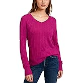 SANGTREE Sweater for Women V Neck Casual Long Sleeve Lightweight Knit Pullover Tops