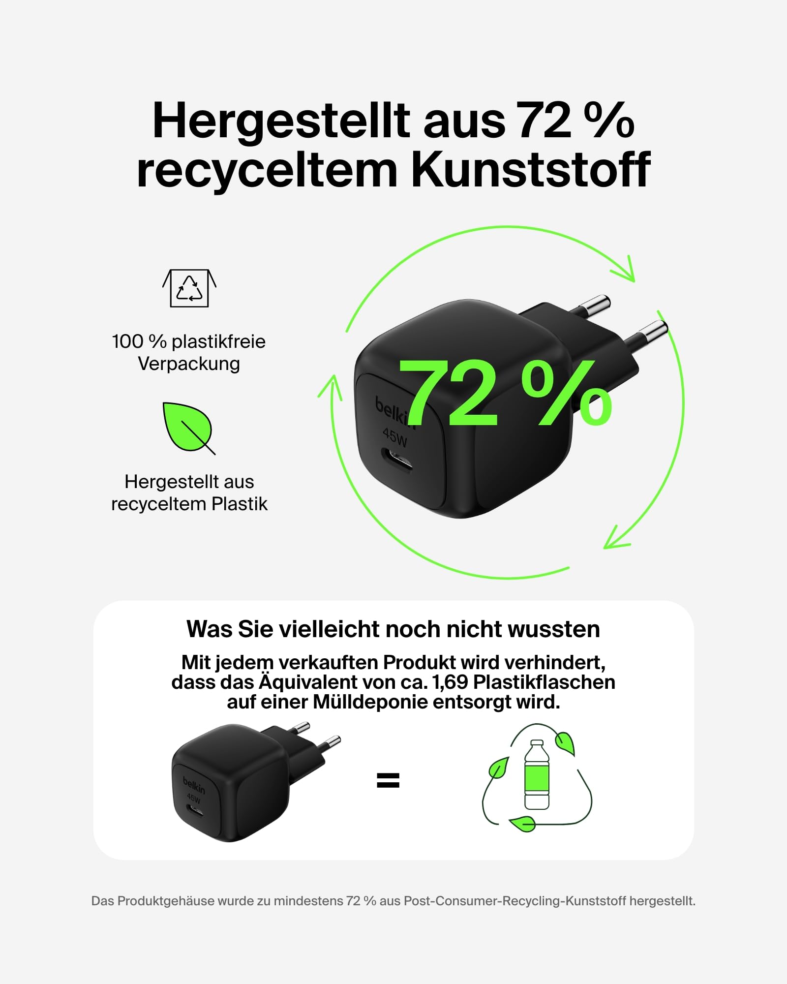 Belkin kompaktes USB-C Ladegerät 45W, USB-C Power Delivery zum Schnellladen für Apple iPhone 17, iPhone 16, iPhone 15-Serie, Samsung Galaxy, Google Pixel, iPad, AirPods usw. – Schwarz 7