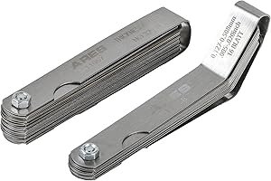 ARES 11043-2-Piece Straight Feeler Gauge & Offset Feeler Gauge Set - Straight Gauge has 32 Dual-Marked SAE & Metric Sizes - Offset has 16 Dual-Marked Sizes - Precisely Measure Mechanical Clearances
