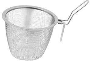 MOLUCKFU Stainless Steel Hotpot Rinsing Basket with Fine Mesh Filtration Kitchen Strainer Basket for Frying