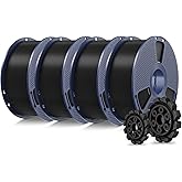 SUNLU PLA+2.0 3D Printer Filament, Black, 4-Pack (4KG) | Upgraded PLA+ Filament 1.75mm, Tougher &amp; Stronger, Neatly Wound, +/-0.02mm Accuracy, Individually Vacuum Packed