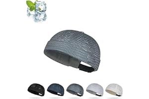 Breathable Brimless Hat, Mens Breathable Brimless Docker Hat, Summer Style Mesh Tang Hat, Mens Mesh Brimless Cap