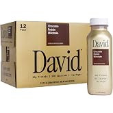 David Chocolate Protein Shake, 30g Protein, Ready to Drink, 12 fl oz, 12 Ct | 150 calorie Protein Drink | Less than 1g sugar | Lactose free ultrafiltered milk | Rich, smooth chocolate milkshake taste