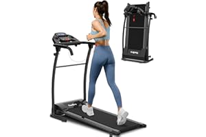 REDLIRO Electric Treadmill Foldable Exercise Walking Machince for Apartment Home/Office Jogging Compact Folding Easy Assembly 12 Preset Program 2 Wheels LCD Display