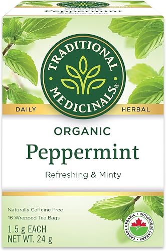 Traditional Medicinals - Organic Peppermint Herbal Tea (Pack of 1) - 16 Tea Bags Total