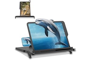Screen Magnifier for Cell Phone, Portable 3D HD Mobile Phone Magnifier Projector Screen Adjustable Height, Movie Video Enlarg