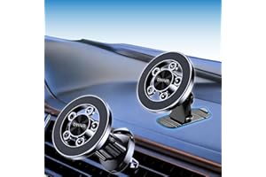 DHIVR 2-in-1 Magnetic Car Phone Holder – 360° Rotating Dashboard Mount for iPhone 12/13/14/15/16/17, Universal Car Phone Moun