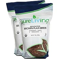 Pure Living Sprouted Brown Flax Seeds, 2 Packs -15 Ounce each