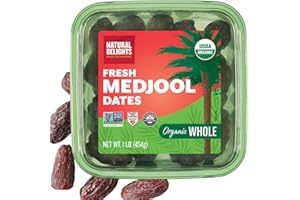 Natural Delights Organic Medjool Dates – Large & Plump USDA Certified , Non-GMO Verified, Good Source of Fiber, Naturally Sweet Fruit Snack, Perfect for On-the-Go - Whole Medjool Dates Organic, 1 lb oz Container