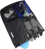 WANDF Swim Bag Mesh Drawstring Backpack with Wet Pocket XL Black view 3