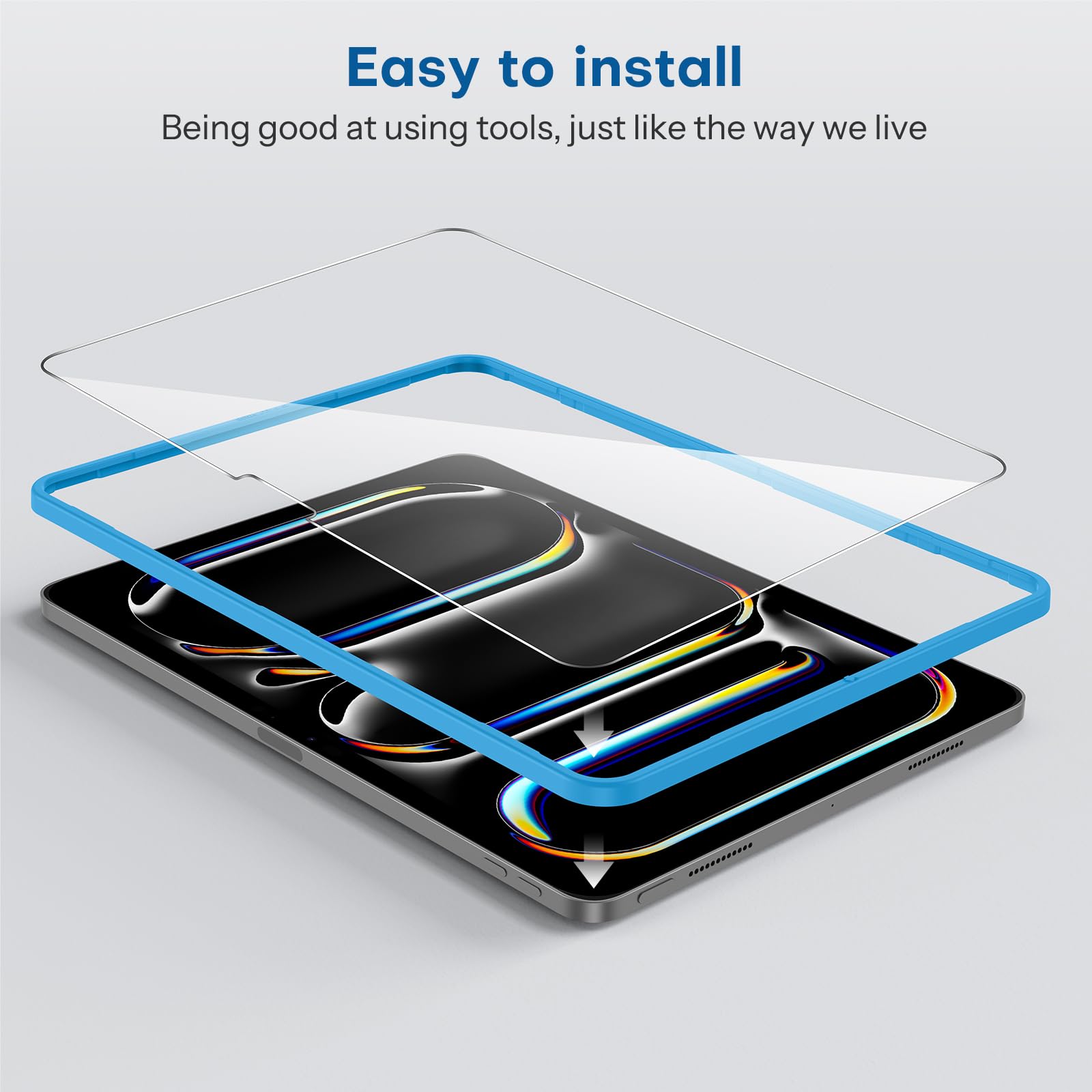 SPARIN Screen Protector for iPad Pro 11 Inch 2025/2024 M5 M4 (6th/5th Generation), 2 Pack Tempered Glass for iPad Pro 11, Scratch Resistant, Case Friendly, Apple Pencil Pro Compatible