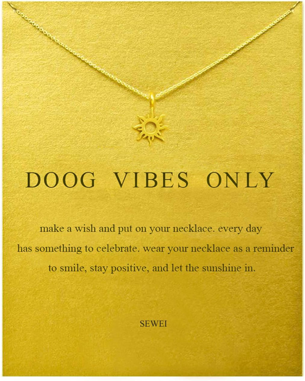 SEWEI Sun Necklace with Message Card Gift Card (Starburst)