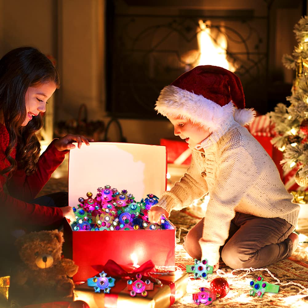 Party Favors for Kids 4-8 8-12, 32Pack LED Light Up Fidget Spinner Bracelets Goodie Bag Glow in The Dark Party Supplies Treasure Box Prizes Birthday Stocking Stuffers Christmas Gifts For Boys Girls