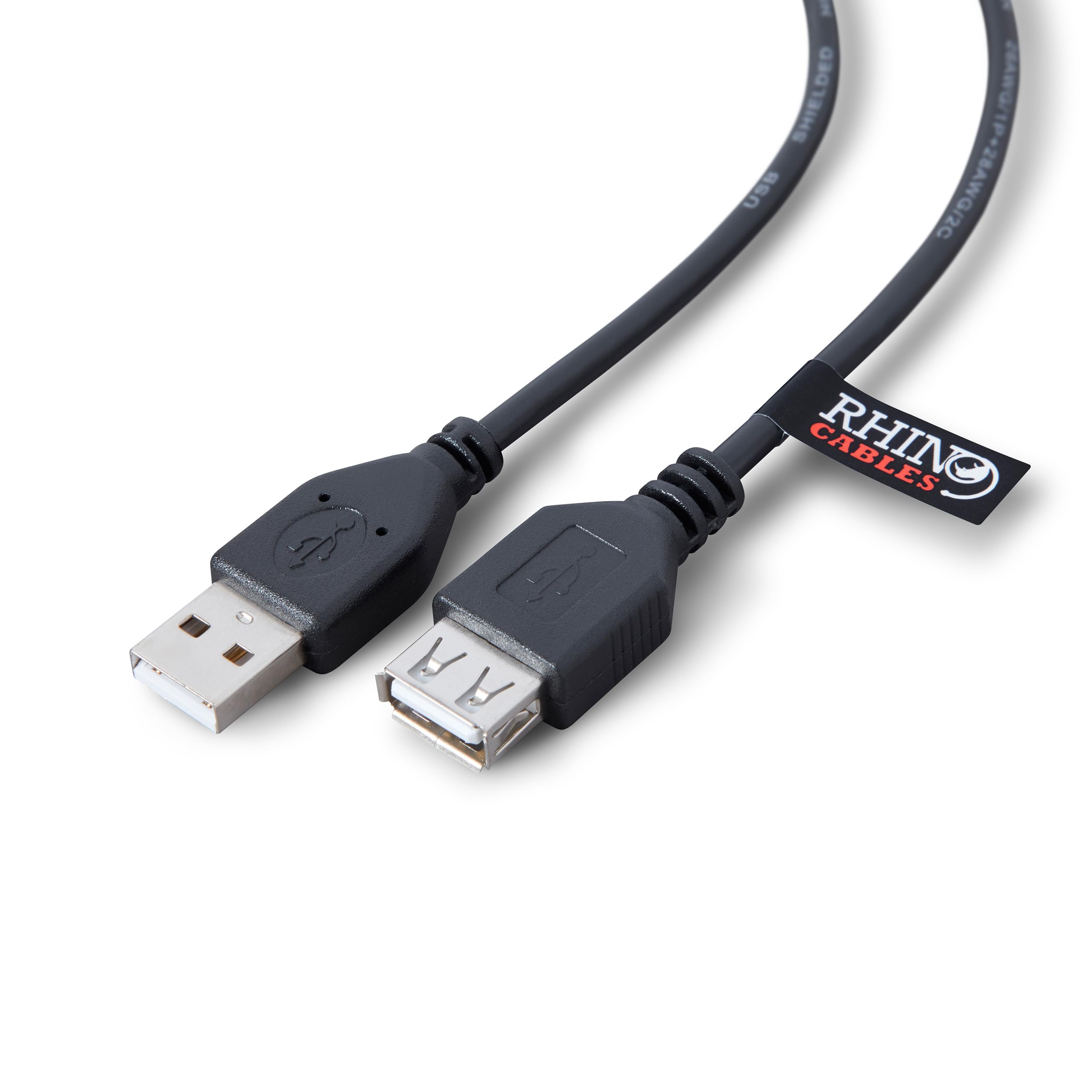 rhinocables USB 2.0 A-A Extension Cable | High-Speed Data Transfer (480mbps) | Hassle-Free, Reliable Connectivity with All USB A Devices - Printers, Cameras, Mice, Keyboards & More (5m,Pack of 1)