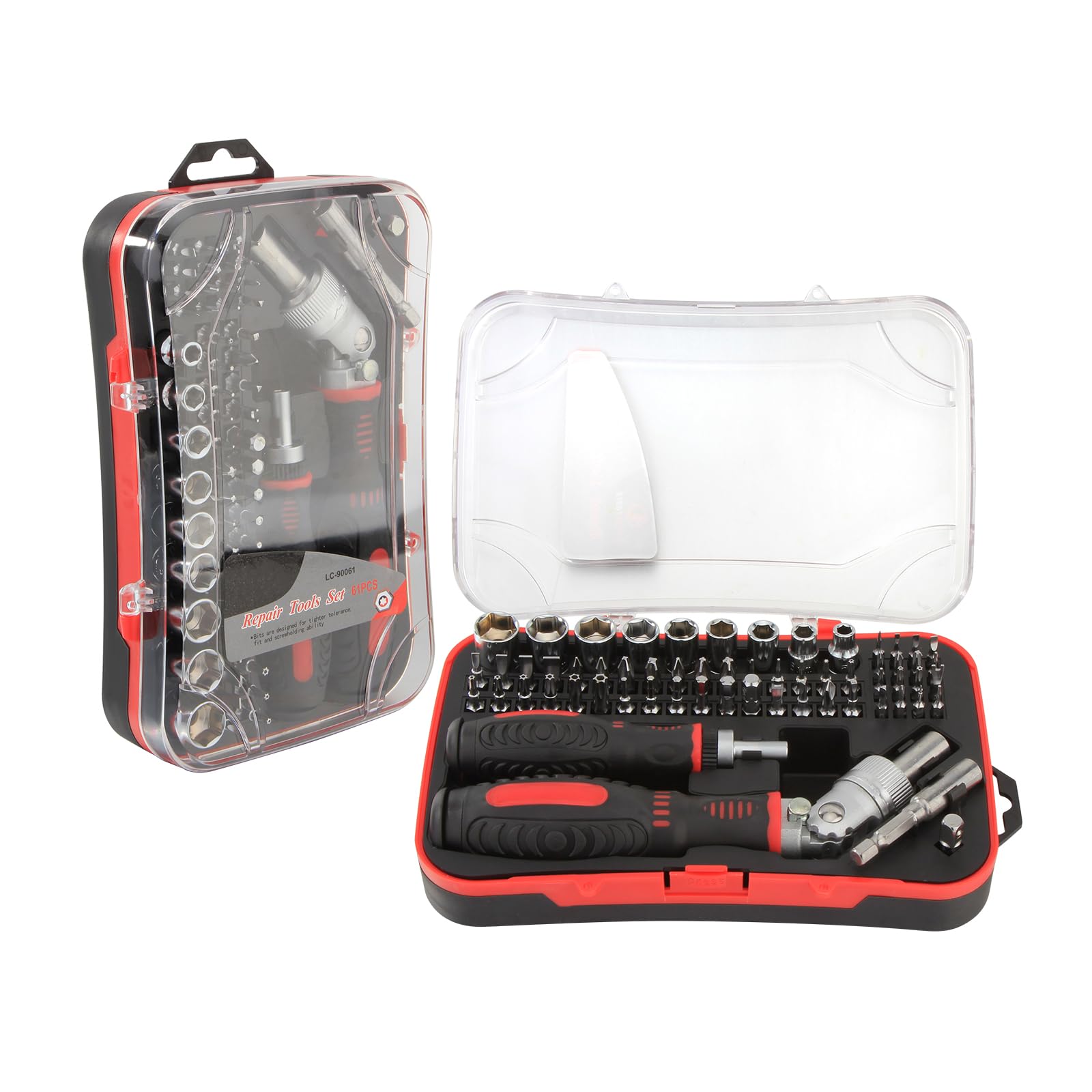 Twilight Garage 61 in 1 Ratchet Screwdriver Sets, Magnetic Screwdriver Bits & Socket Set with Ratchet Handle, Household Repair Tool Kits for Tablets, Computers, Electronic Devices, Furniture