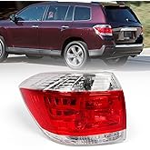 Huray Left Tail Light for Toyota Highlander 2011-2013 Driver Side Halogen Taillight Lamp Assembly Replacement for TO2800185 815600E070
