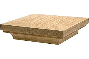 GENERIC Flat Peak Newel Cap - 935 Style, for 3 1/2" Square Newel Posts, Hardwood (Red Oak)