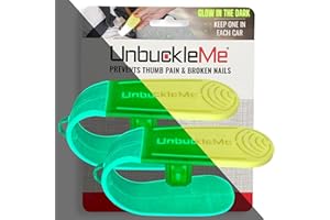 UnbuckleMe Car Seat Buckle Release Tool - New 2024 Glow in the Dark - Easy Opener Aid for Arthritis, Long Nails, Older Kids - Button pusher for infant, toddler car seats - As Seen on Shark Tank (2 Pk)