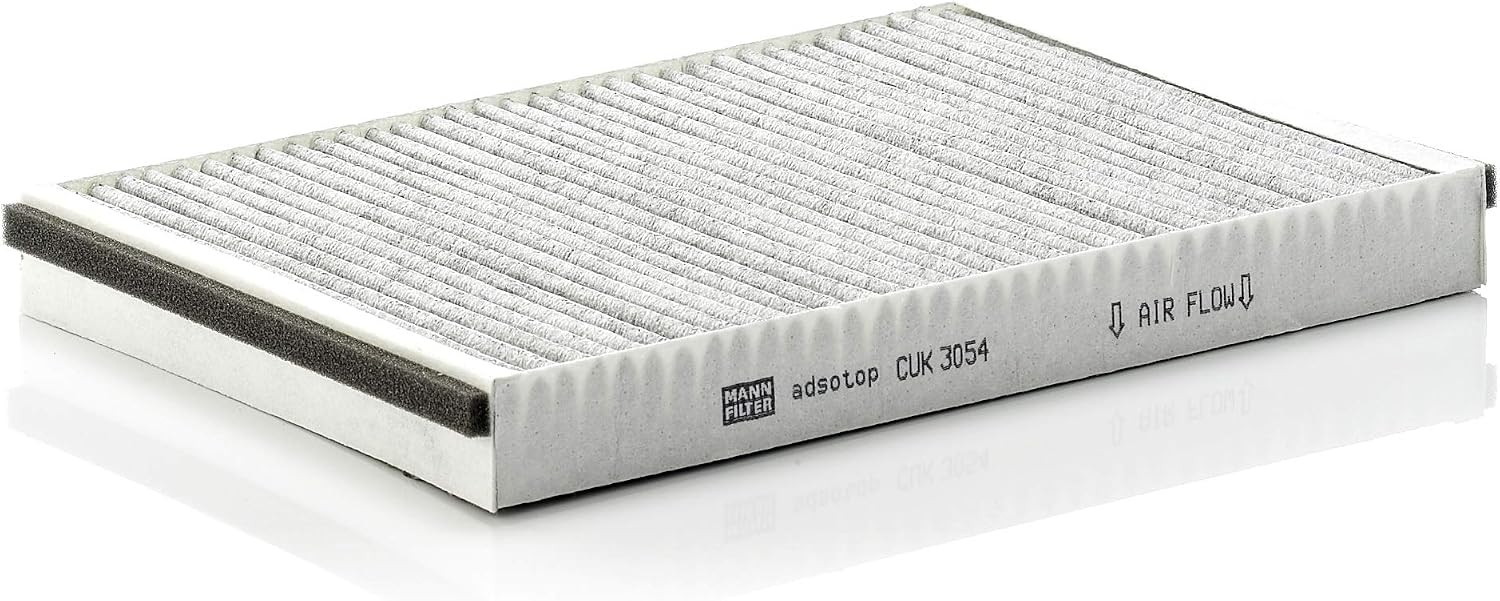 MANN-FILTER CUK 3054 Cabin Air Filter - Pollen Filter with Activated Carbon - for Cars + Transporters, White, 29.7 x 19.9 x 3.1 cm