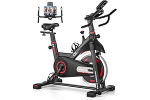 Exercise Bike, CHAOKE Stationary Bikes for Home with 330lbs Weight Capacity, Indoor Cycling Bike with Comfortable Seat Cushion, Silent Belt Drive, LCD Monitor for Home Gym Cardio Workout Training