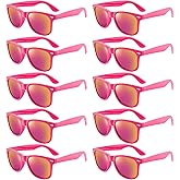 Pibupibu 10/20 Pack Neon Sunglasses for Women Men Bulk, Wholesale 80s Retro Colorful Mirrored Party Glasses Adult Unisex