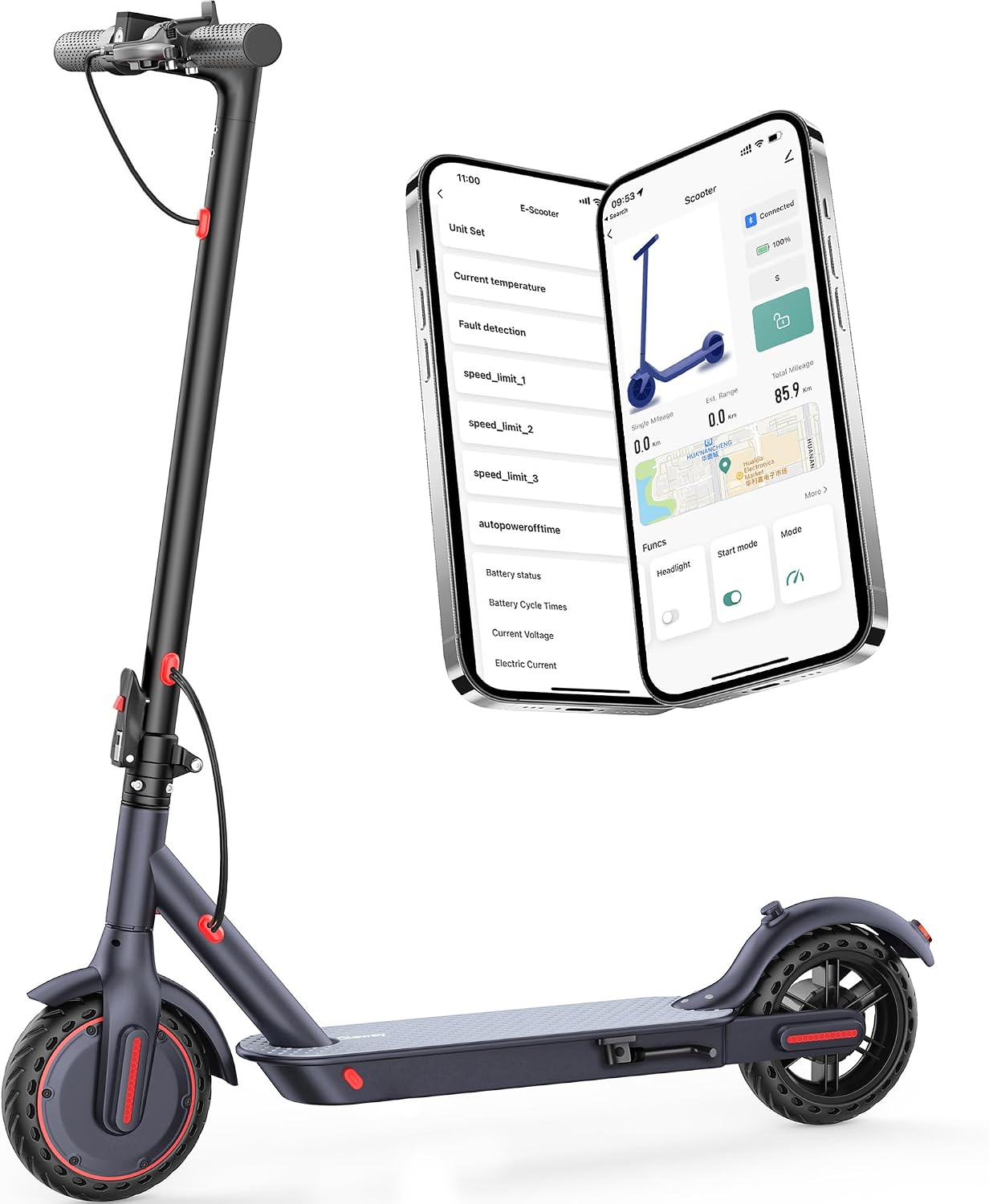 Qlaway 8.5/10" Electric Scooter for Adults 350W Motor Top Speed 25/30/35 KM, Trotinette Electrique Up to 25-35 KM Range, Bearing 265 LBS