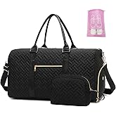 Duffle Bag for Travel, Weekender Bag with Shoe Compartment, Carry On Overnight Bag for Women with Toiletry Bag, Gym Bag with Wet Pocket, Hospital Bags for Labor and Delivery Beige