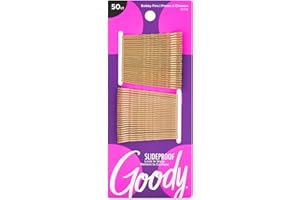 Goody SlideProof Bobby Pins - 50 Ct, Metallic Blonde, High Gloss Bobby Hair Pins for Styling, Lock In Style, Comfortable, Pain-Free Hair Accessories for Women & Men, All Hair Types