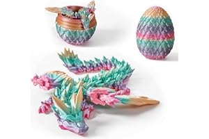 Varuotu 3D Printed Dragon Egg,Mystery Crystal Dragon Fidget Toys,Articulated Dragon,Home Desk Decor Easter Surprise Dinosaur Eggs,Adults Fidget Toys for Autism/ADHD