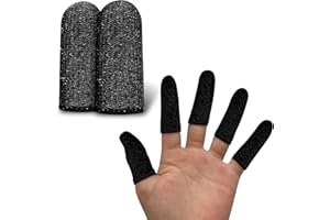 YERGOFE Cut Resist Finger Cots - Black - 10PCS Finger Covers (10)