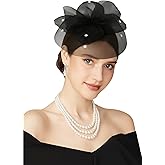 Clastere Fascinators Hats for Women - Kentucky Tulle Derby Tea Party Pillbox Hat for Cocktail Wedding Party with Hair Clip