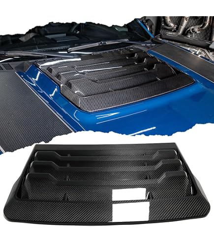 Garniture Aération Capot Carbone Réel Pour Ford F150 2015-2020 - Autocollant Style Scoop - Neuf