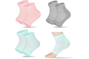 upain 3 Pairs Moisturizing Socks Gel Aloe Heel Socks Open Toe Gel Spa Socks Ventilate Socks for Dry Cracked Heels