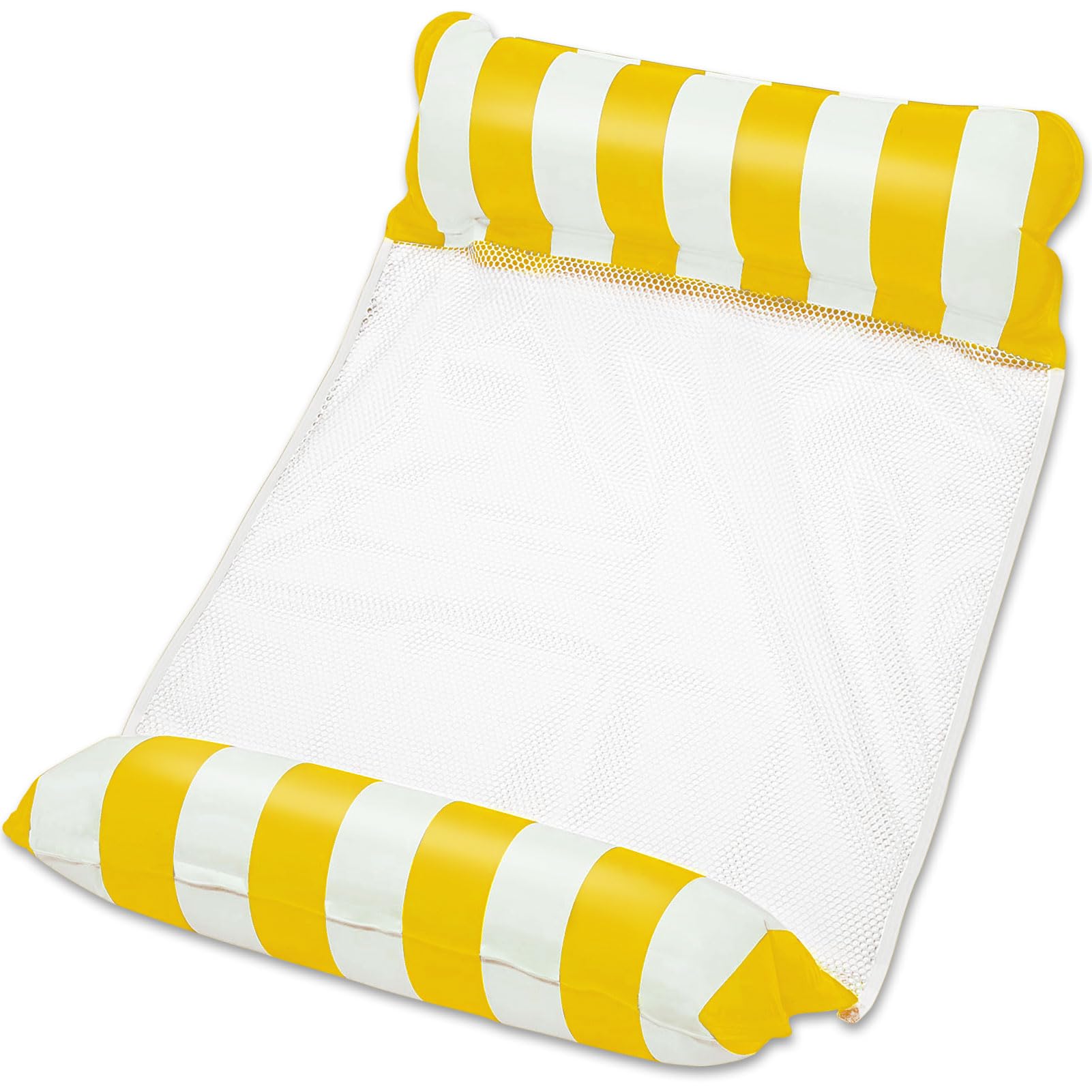 Inflatable Pool Hammock, Inflatable Floating Hammock Chair, 4 IN 1Multi-Purpose Swimming Pool Floats Lounger/Water Floating Chair Bed for Adults Kids(Yellow)