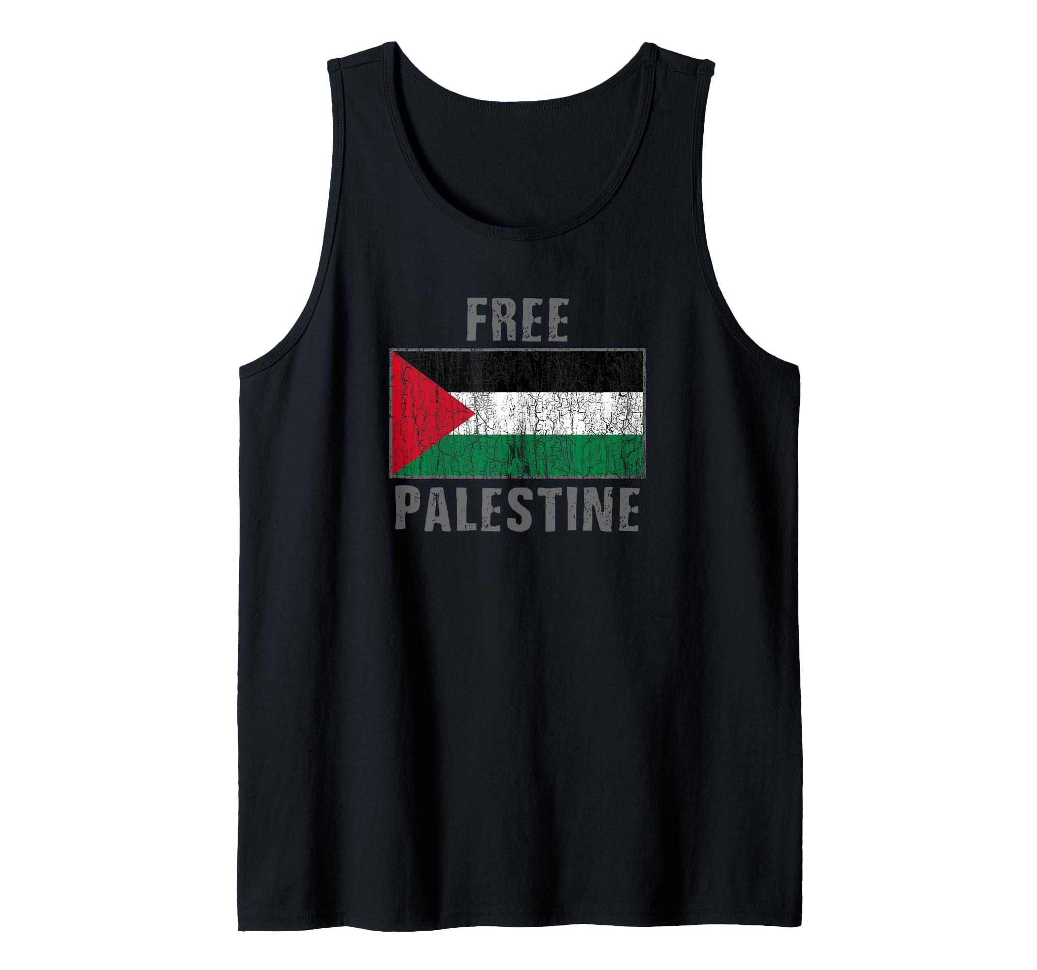 Free Palestine Distressed Flag Save Palestinians Tank Top