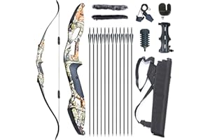 Monleap 56" Takedown Recurve Bow and Arrows Set for Adults Right Hand Archery Kit Metal Riser Hunting Bow for Shooting Practice 30-50lb