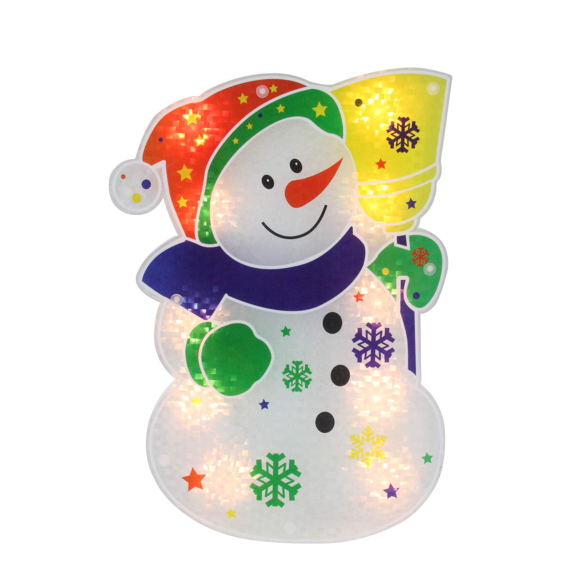 Northlight12.5" Lighted White Snowman Christmas Window Silhouette Decor