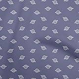 oneOone Cotton Silk Blue Fabric Minimal Planet