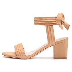 Womens Open Toe Ankle Tie Back Low Block Chunky