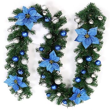9 FT/2.7M Christmas Christmas Garland with Lights Illuminated LED Light