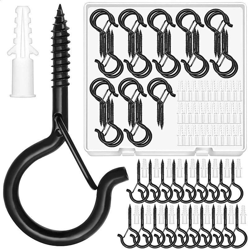 Mckanti Comkrivy 30 Pack Screw Hooks for Outdoor String Lights Q-Hanger Safety