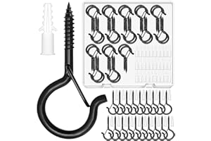 Mckanti Screw Hooks for Outdoor String Lights, Outdoor Hooks with Safety Buckles for Hanging String Lights, Plants ﻿