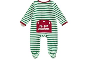 Seyurigaoka Newborn Baby Boy Girl Christmas Outfit My First Christmas Footed Romper Jumpsuit Gender Neutral Baby Clothes