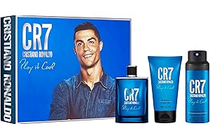 CR7 Cristiano Ronaldo Play It Cool for Men - 3 Pc Gift Set 3.4oz EDT Spray, 5.1oz Shower Gel, 4.1oz Body Spray