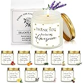 MTLEE 20 Pcs Thank You Candles Bulk 3.5 oz Christmas Employee Appreciation Inspirational Gifts Scented Soy Wax Candles Xmas Thank You Gifts for Employee Coworker Women Teacher Party Favors (Fresh)
