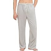 EK4YDNDS Mens Fleece Soft Pajama Bottoms Warm Lightweight Lounge Sleep Pants with Pockets and Button Fly