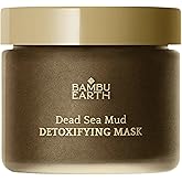 BAMBU EARTH Dead Sea Detoxifying Mud Mask for Face - Deep Cleansing Skincare with Essential Oils & Minerals - Draws Out Impurities, Tightens Skin, Reduces Pores for Healthier Complexion - 3.2 oz net